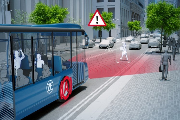 SICHER DURCH DIE STADT: ZF STELLT NEUES NOTBREMSASSISTENZSYSTEM FÜR STADTBUSSE VOR